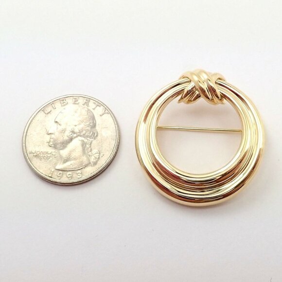 Authentic! Tiffany & Co 18k Yellow Gold Large X and O Open Circle Pin Brooch - Picture 4 of 9